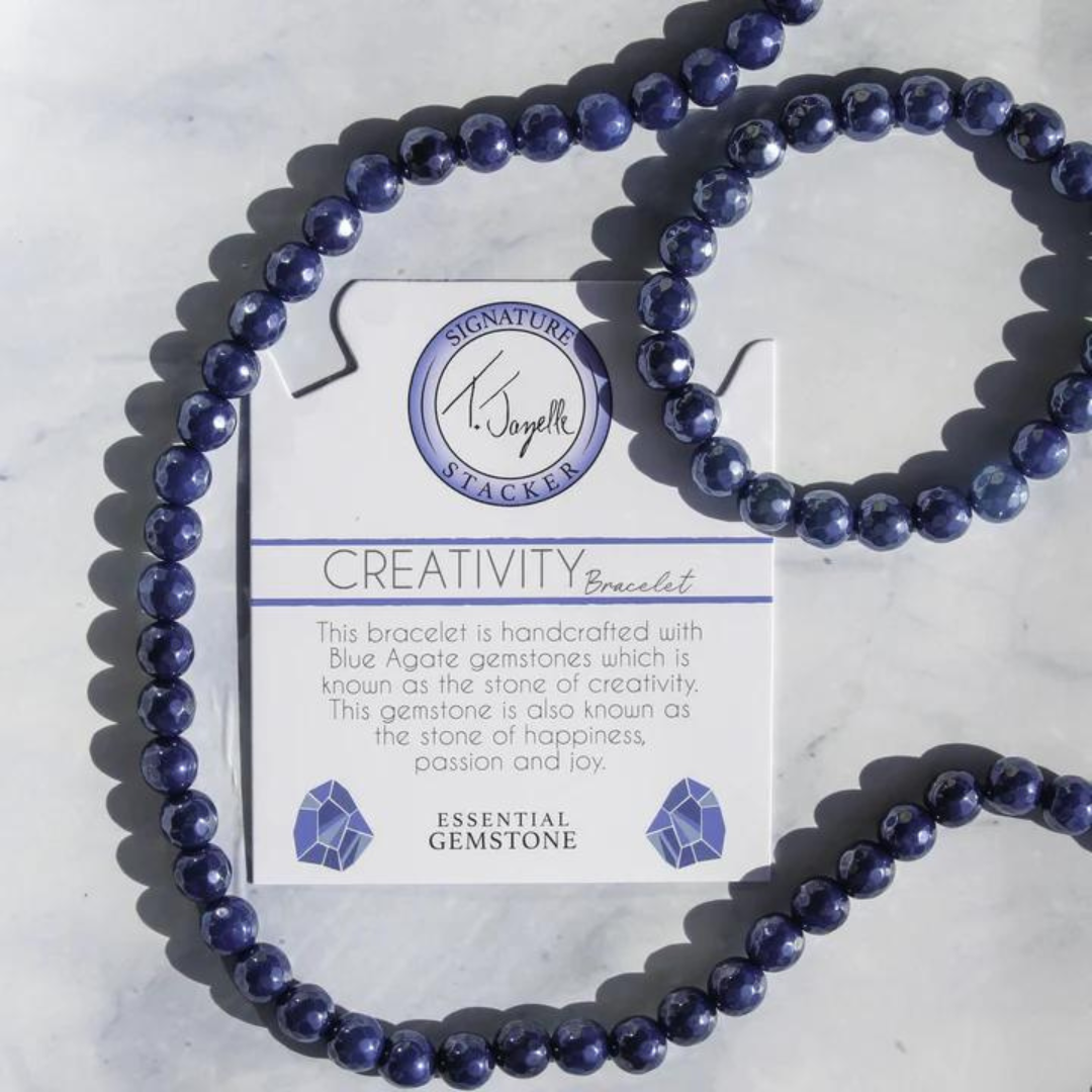 T. Jazelle Creativity Bead Bracelet - Blue Agate