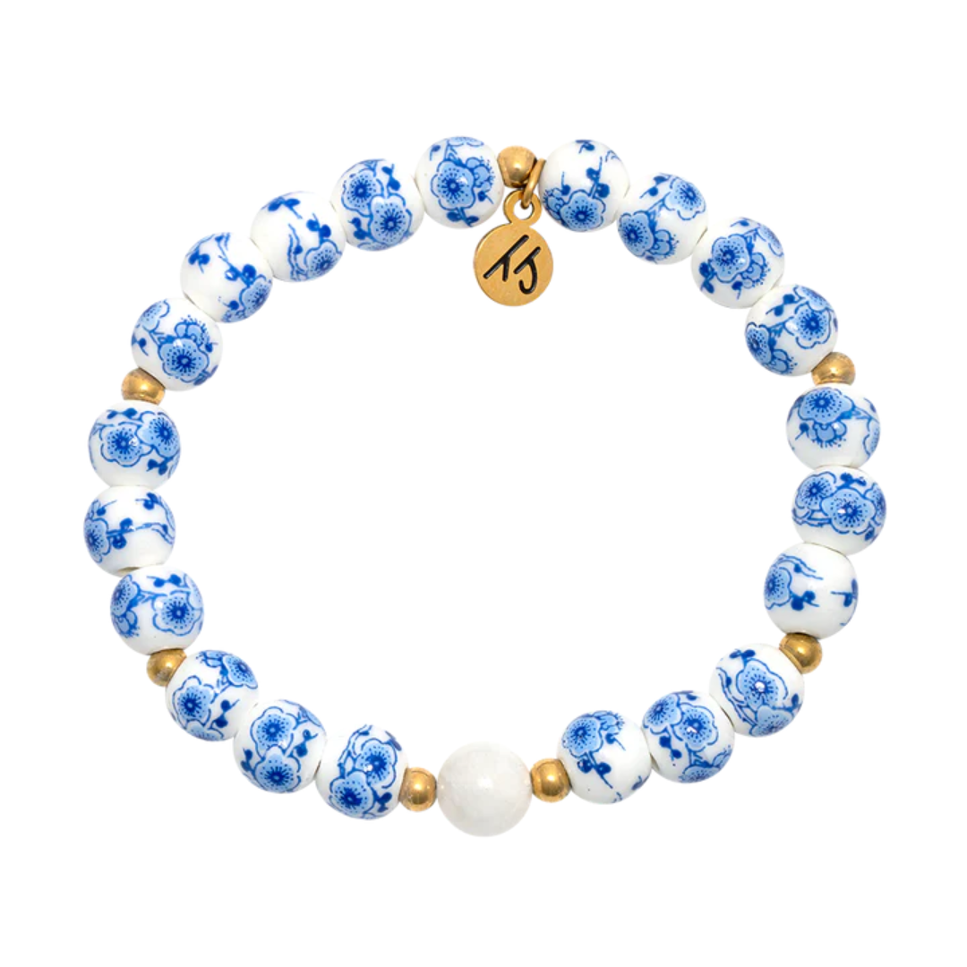 T. Jazelle Floral Moments Bead Bracelet - Blue & Gold