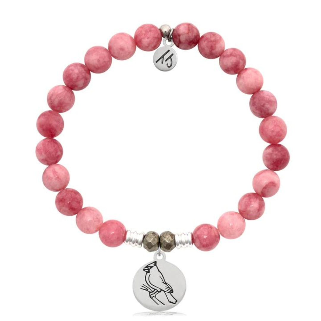 T. Jazelle Cardinal Charm Bracelet - Pink Jade