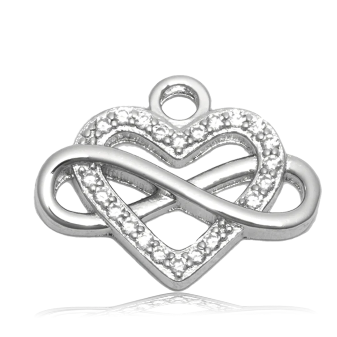 T. Jazelle Infinity Heart Charm Bracelet - Rose Quartz