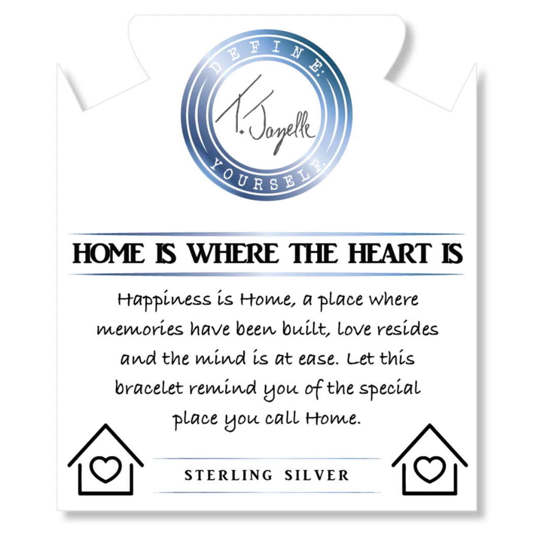 T. Jazelle Home is Where the Heart is Charm Bracelet - Sky Blue Jasper