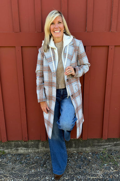 Tribal Car Coat With Removable Hood Fooler In Cream - Tribal Sportswear