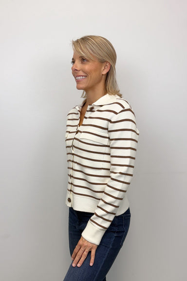 Tribal Collared Sweater Cardigan w/ Pockets - Moonstone - Tribal Sportswear