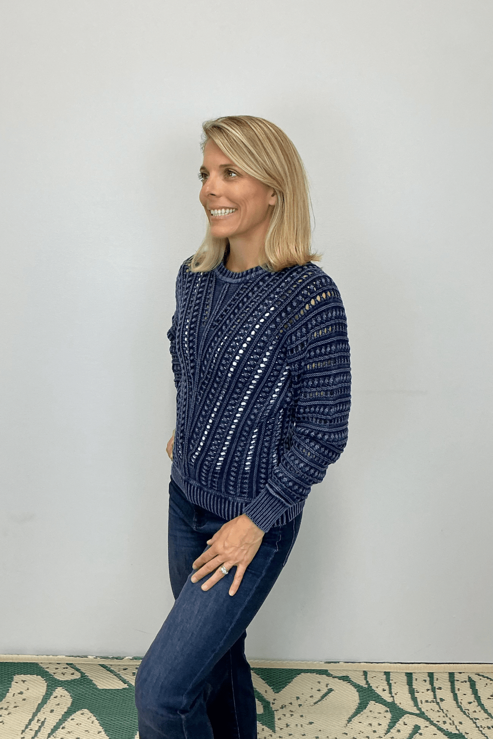 Tribal Crew Neck Sweater with Special Wash - Tribal Sportswear