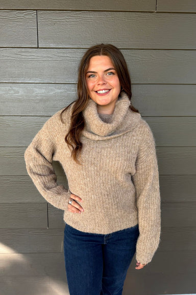Tribal Drama Funnel Neck Sweater In Pashmina - Tribal Sportswear
