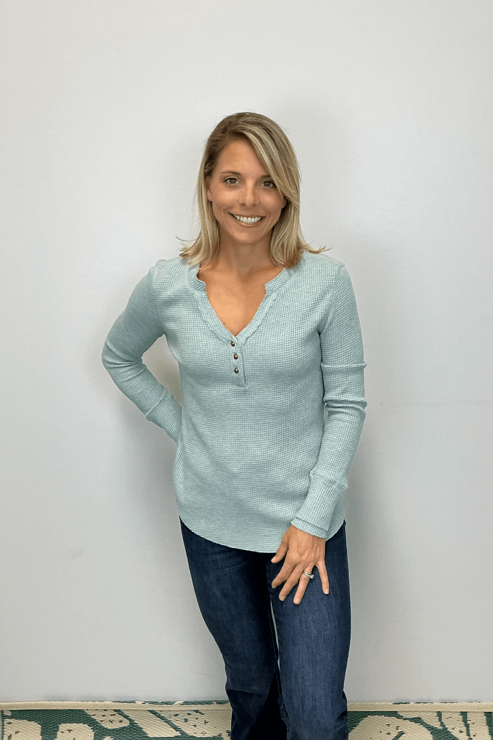 Tribal Henley Top with Buttons - Silverpine - Tribal Sportswear