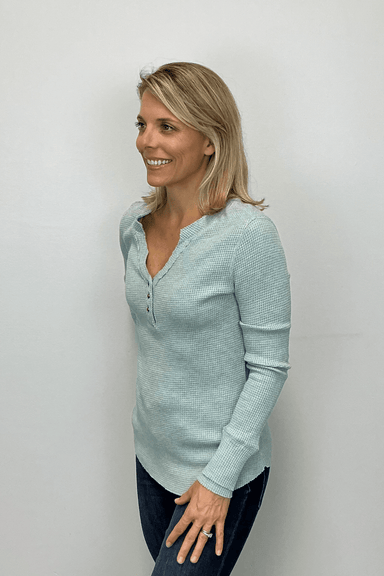 Tribal Henley Top with Buttons - Silverpine - Tribal Sportswear