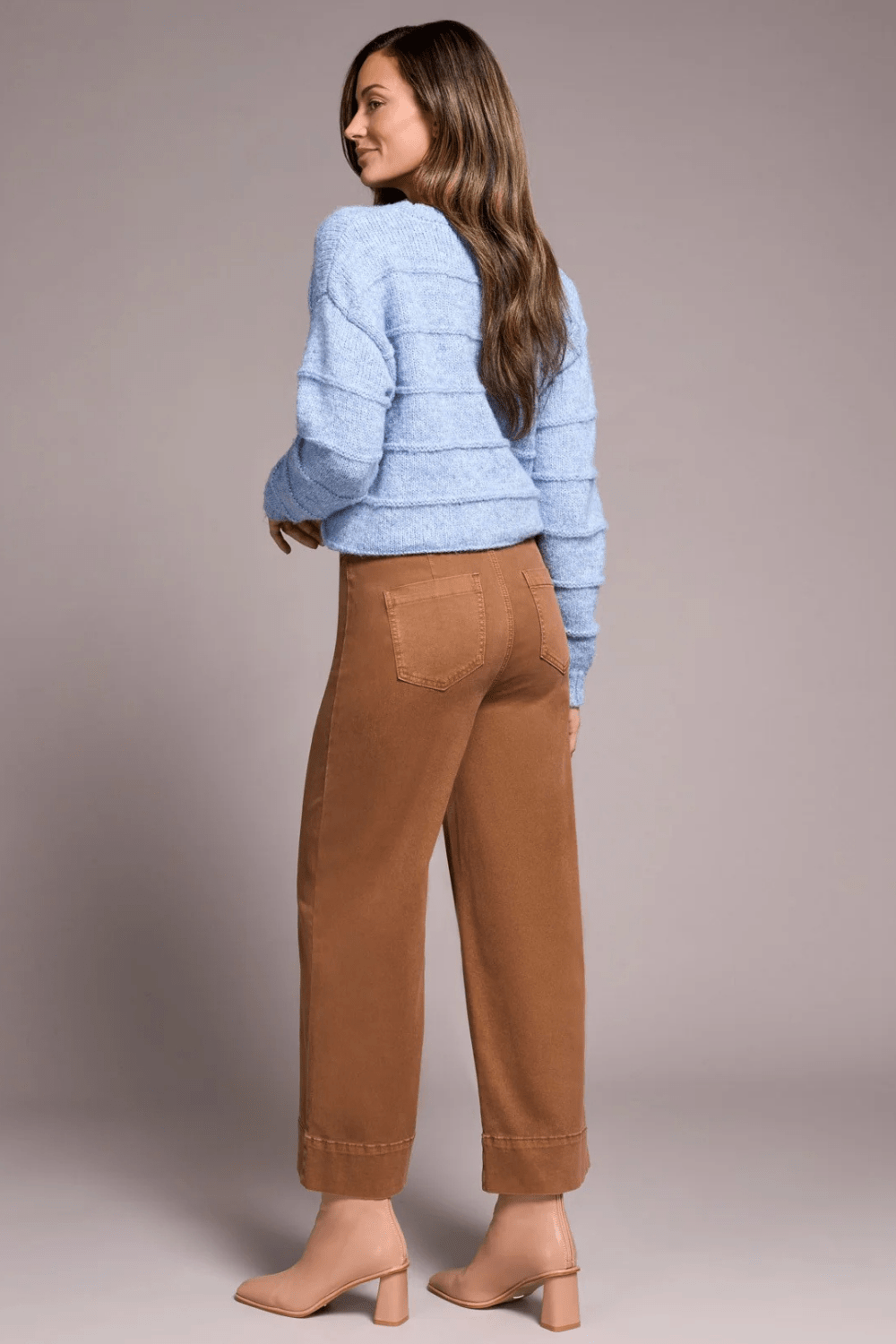 Tribal High Rise Fly Front Palazzo Pant - Walnut - Tribal Sportswear