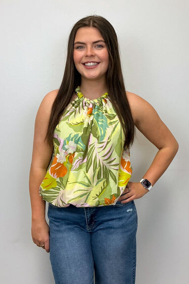 Tribal Lined Bubble Hem Blouse - Kiwi Zest - Tribal Sportswear