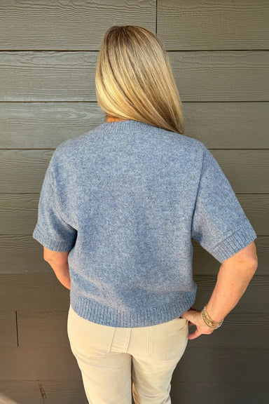 Tribal Lofty Extended Sleeve Sweater In Denim - Tribal Sportswear