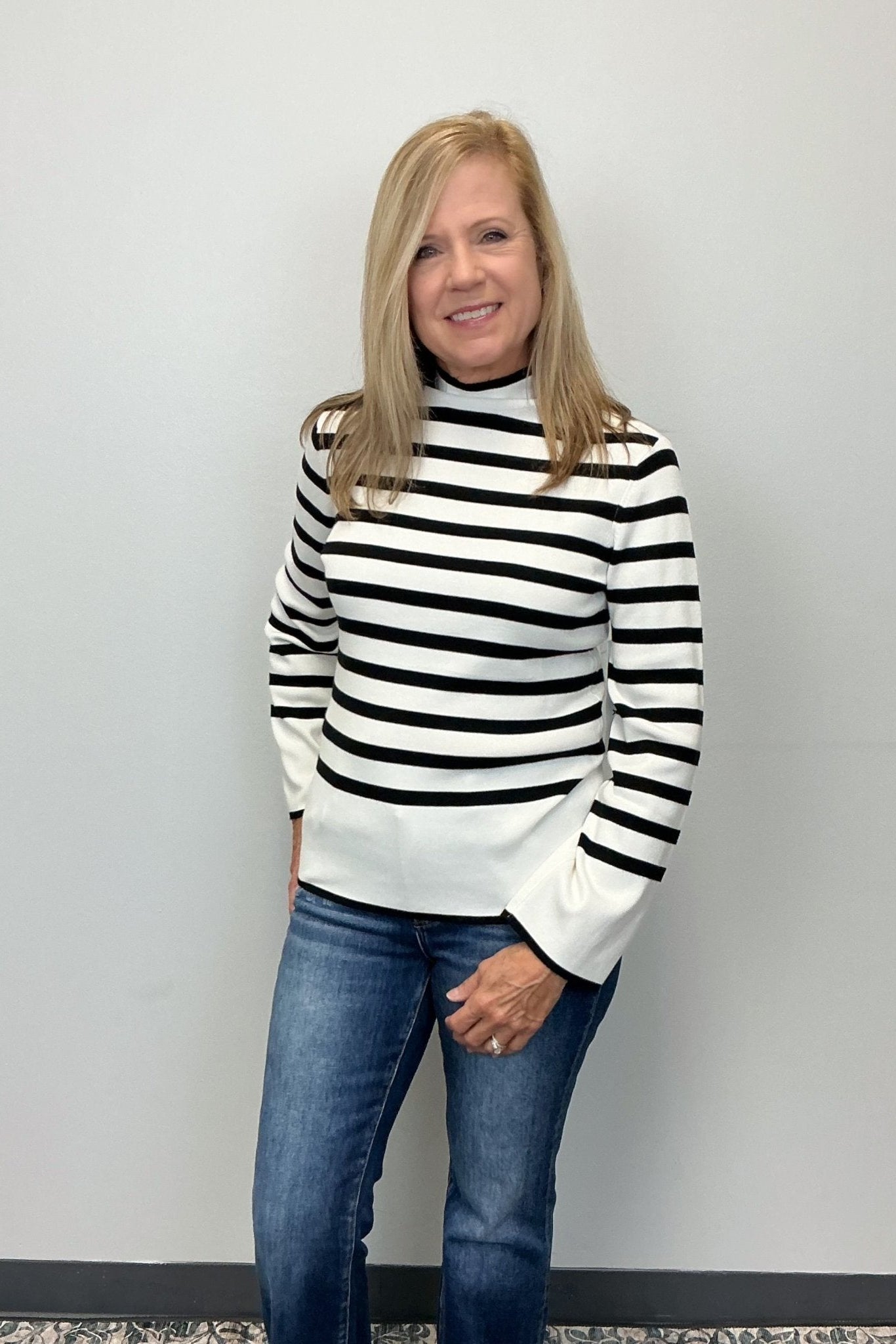 Tribal Longsleeve Funnel Neck Sweater - Cream - Tribal Sportswear