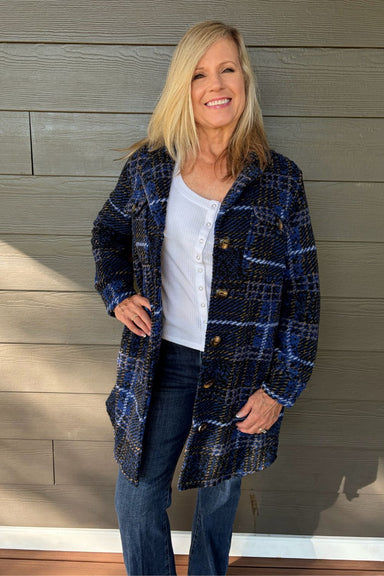 Tribal Notch Collar Jacket In Electric Blue - Tribal Sportswear