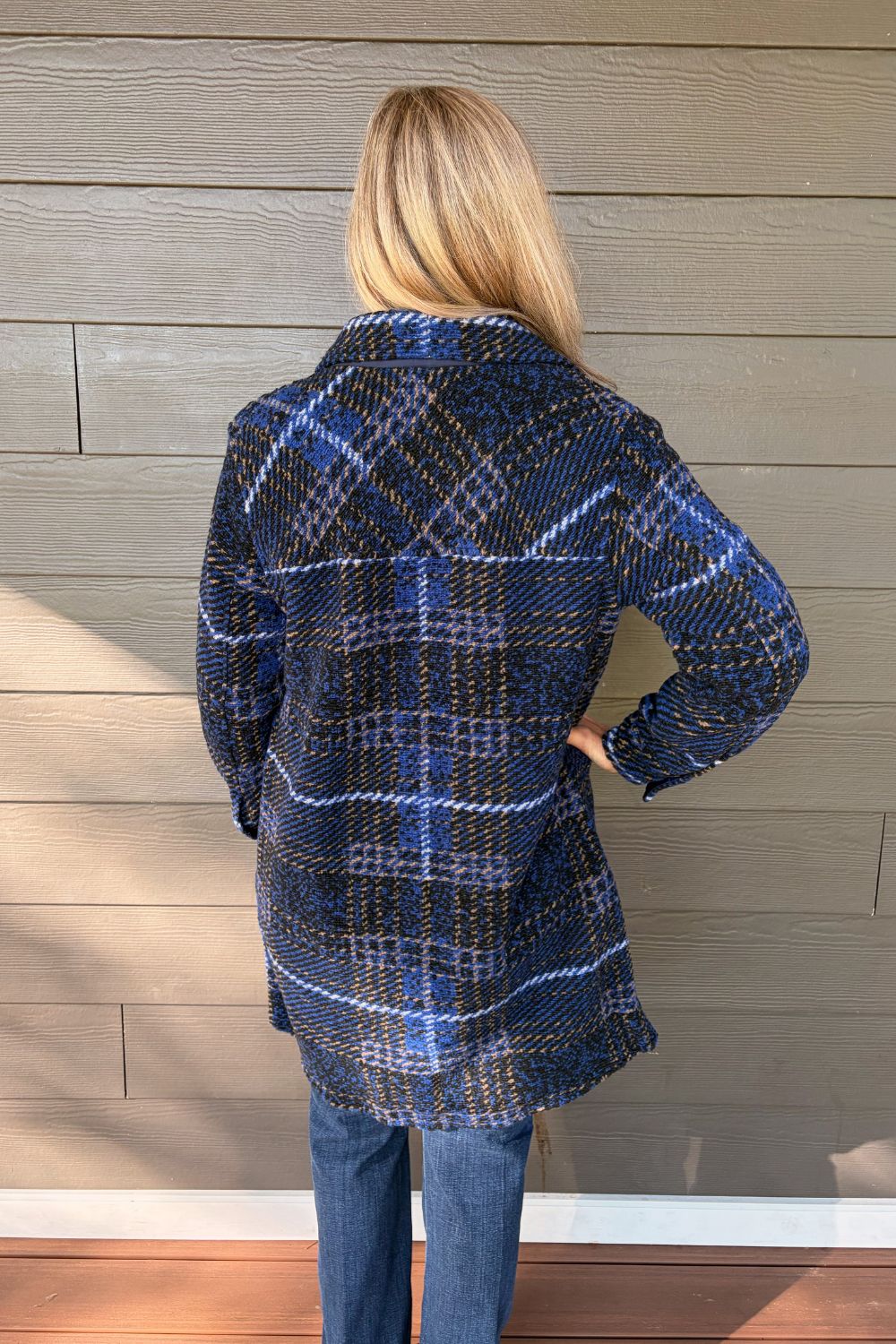 Tribal Notch Collar Jacket In Electric Blue - Tribal Sportswear