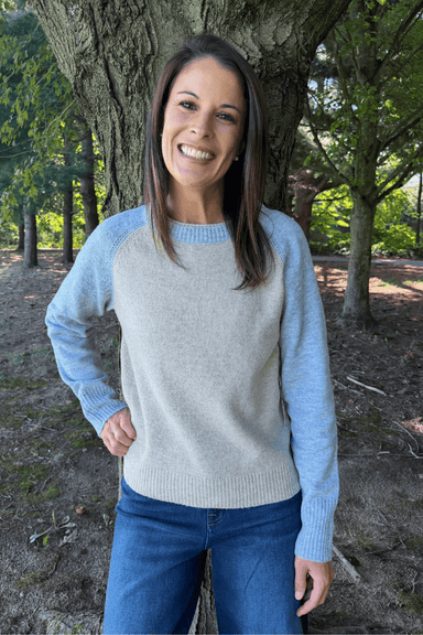 Tribal Sportswear Colorblock Sweater In Oatmeal - Tribal Sportswear