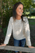 Tribal Sportswear Henley Sweater With Scallop Hem In Cream - Tribal Sportswear
