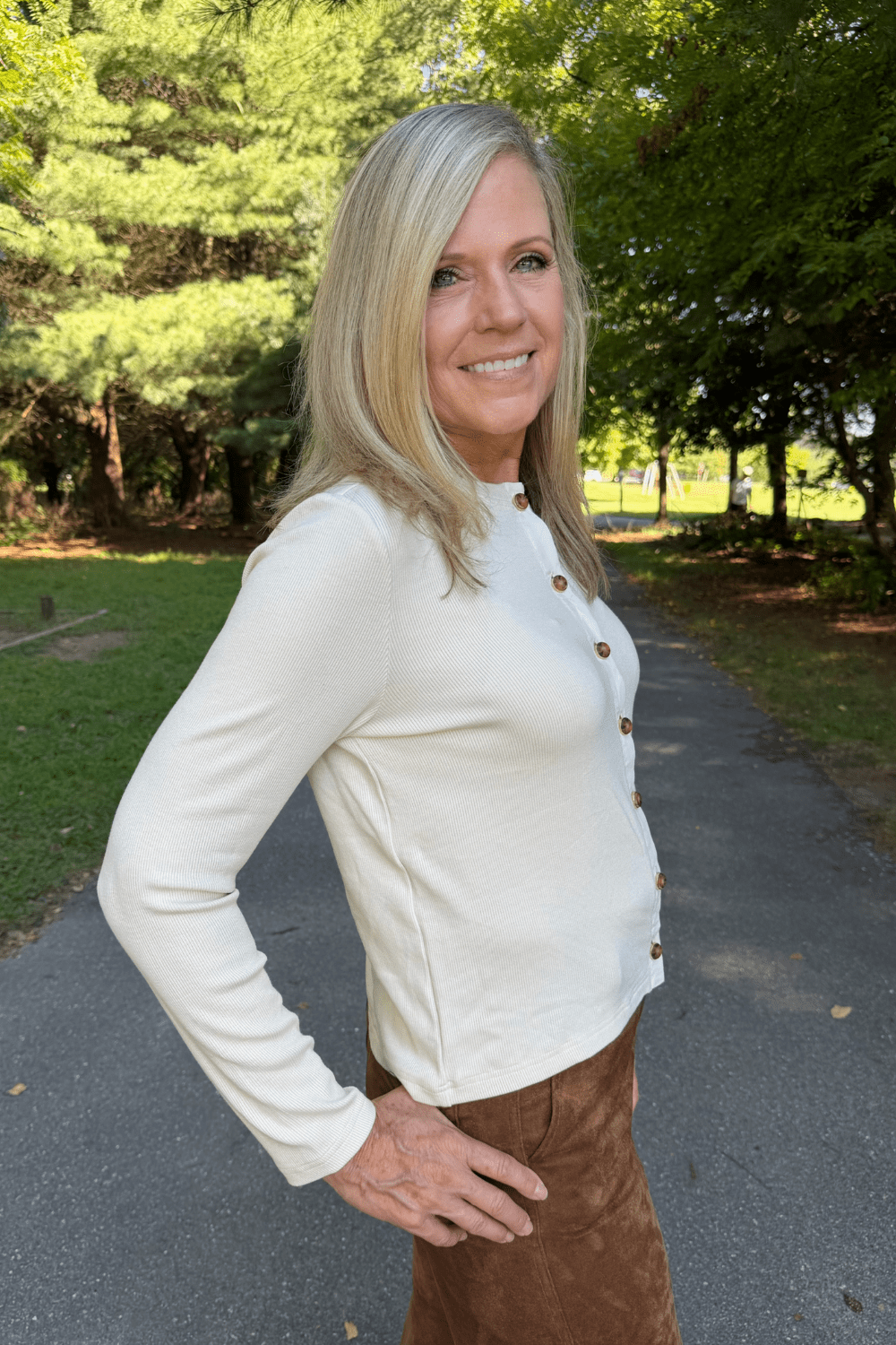 Tribal Sportswear Wear 2 Ways Top Cardi In Cream - Tribal Sportswear