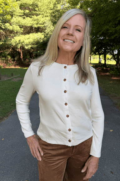 Tribal Sportswear Wear 2 Ways Top Cardi In Cream - Tribal Sportswear
