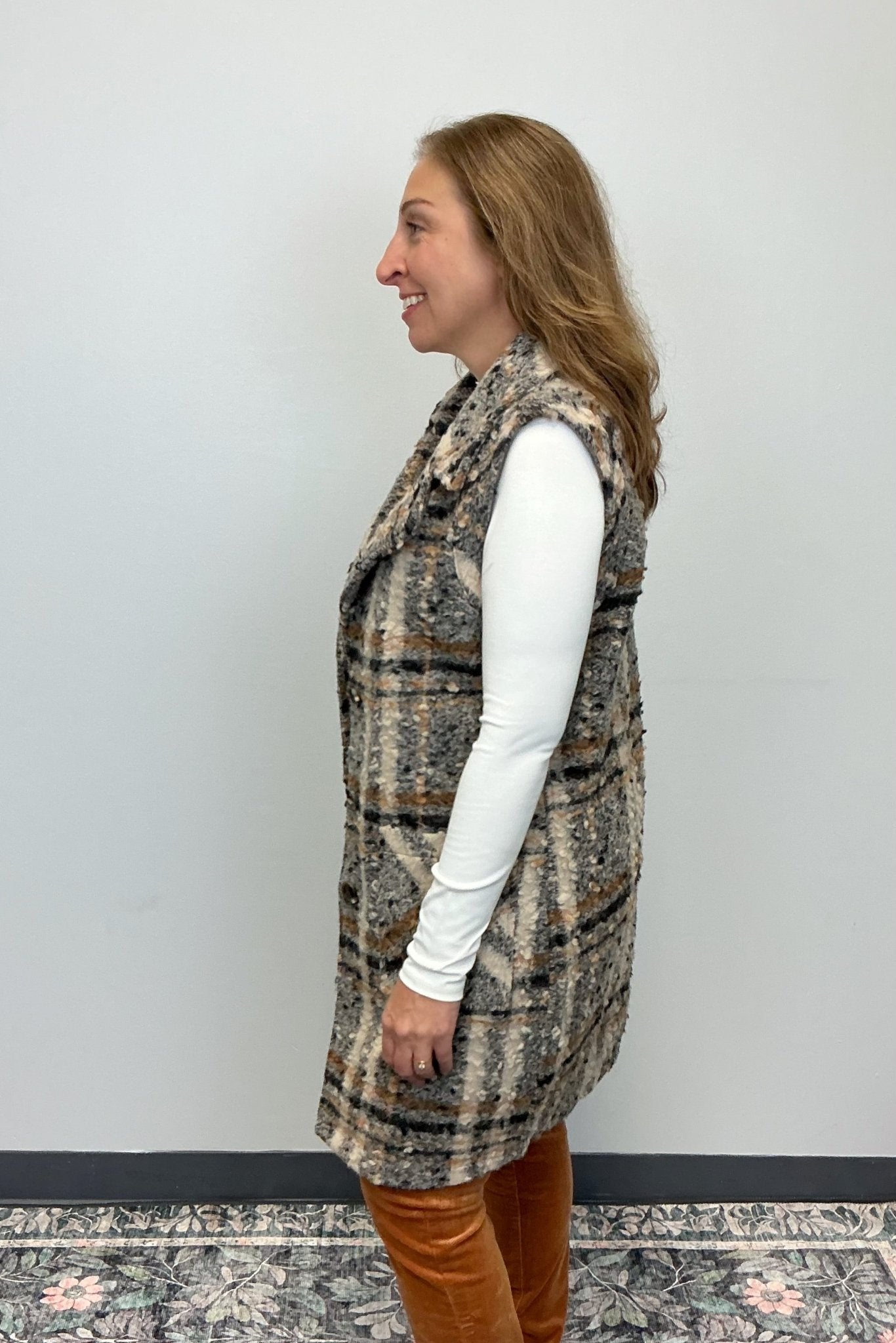 Tribal Wide Notch Collar Button Front Vest - Tribal Sportswear