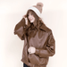 Two Tone Braided Cable Knit Beanie - Very Moda