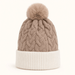 Two Tone Braided Cable Knit Beanie - Very Moda
