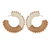 Two - Tone Raffia Wood Bead Hoops - Golden Stella