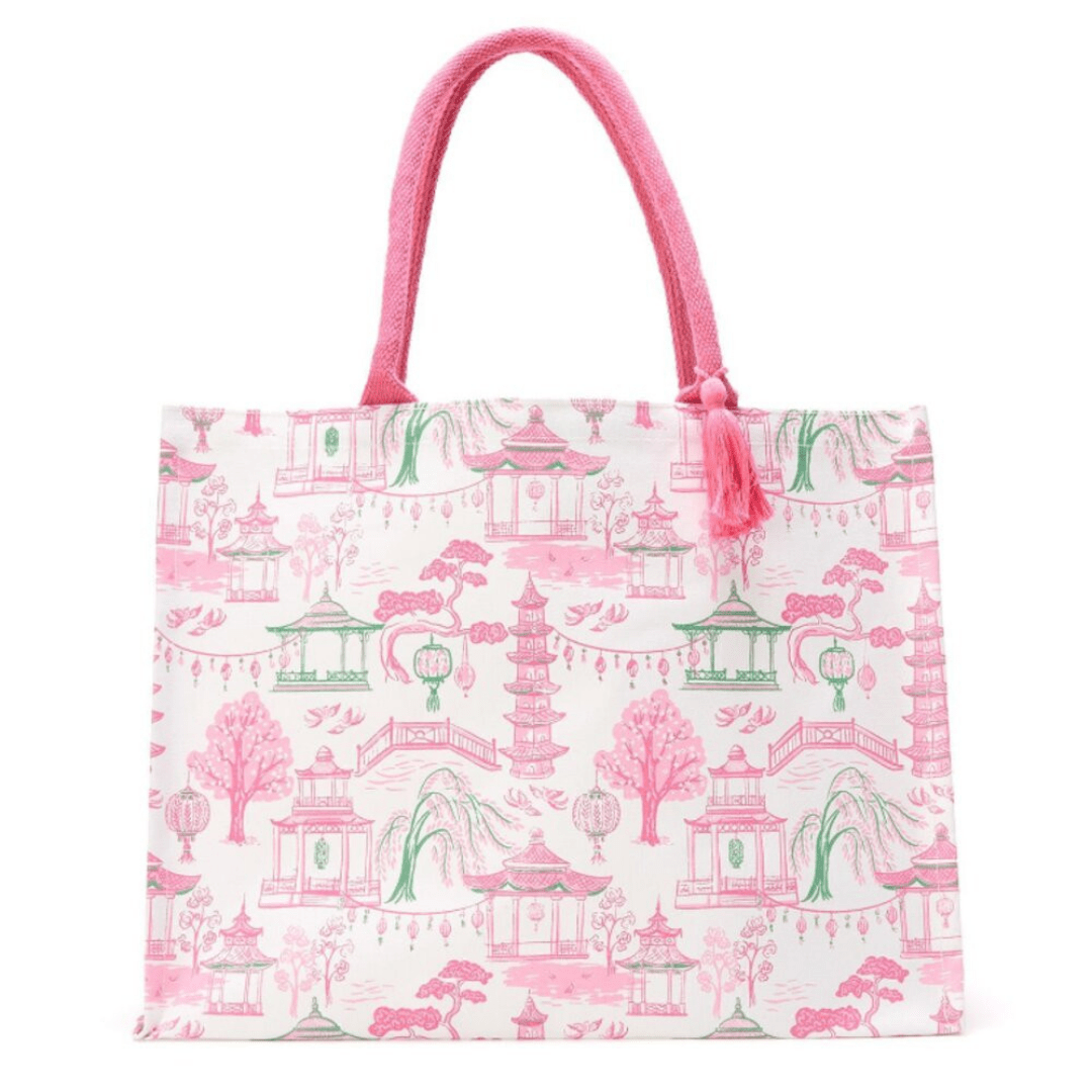 Two's Company Mahjong Block Print Tote - Two's Company