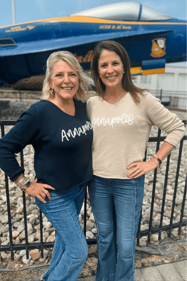 V - Neck Embroidered Sweater - Annapolis - Pearls & Camo