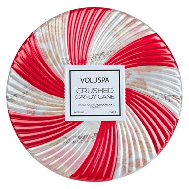 Voluspa 3 Wick Tin Candle - Crushed Candy Cane - Voluspa