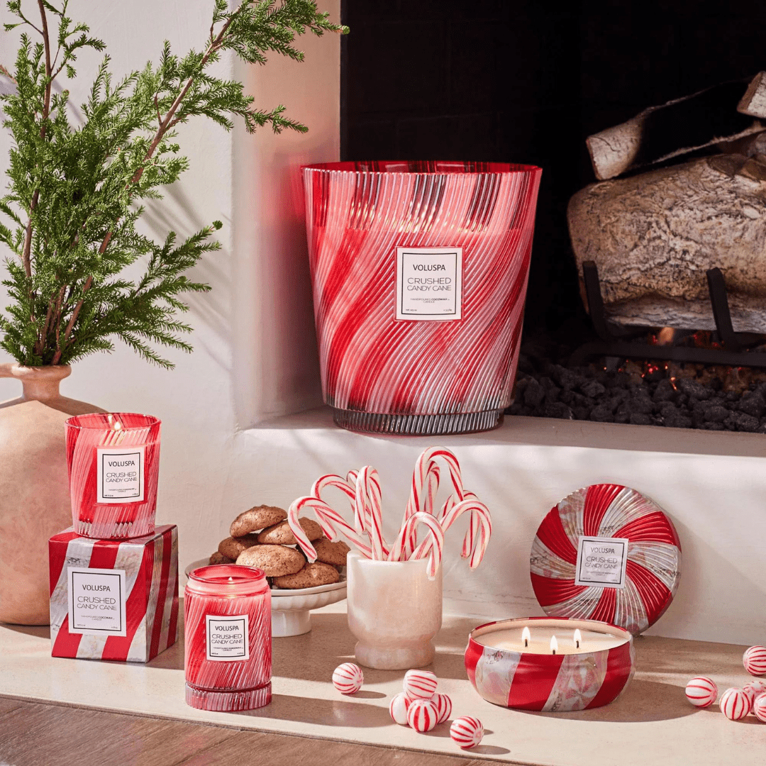 Voluspa 3 Wick Tin Candle - Crushed Candy Cane - Voluspa