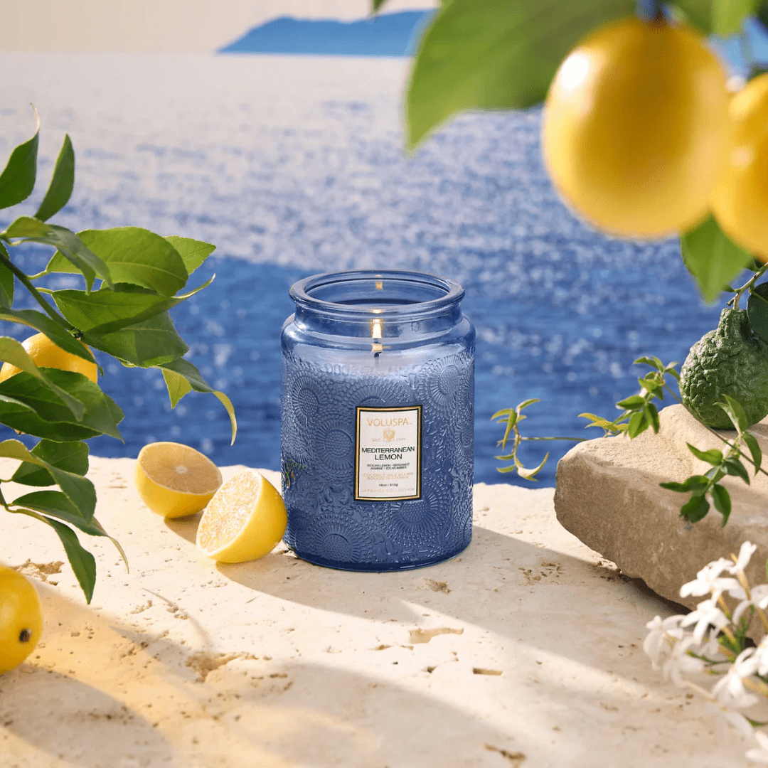 Voluspa Mediterranean Lemon 18oz Large Jar Candle - Voluspa
