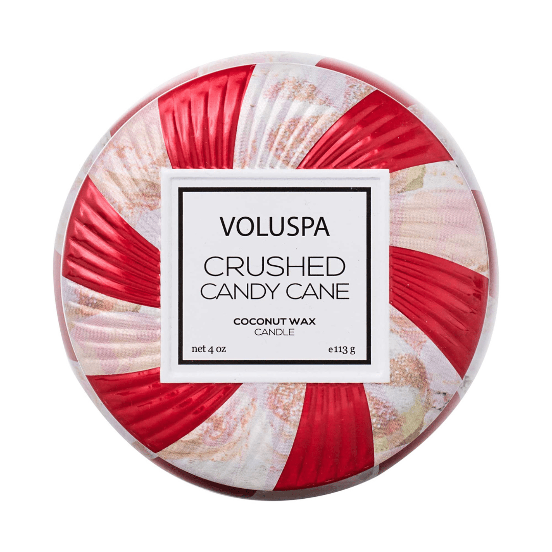 Voluspa Mini Tin Candle - Crushed Candy Cane - Voluspa