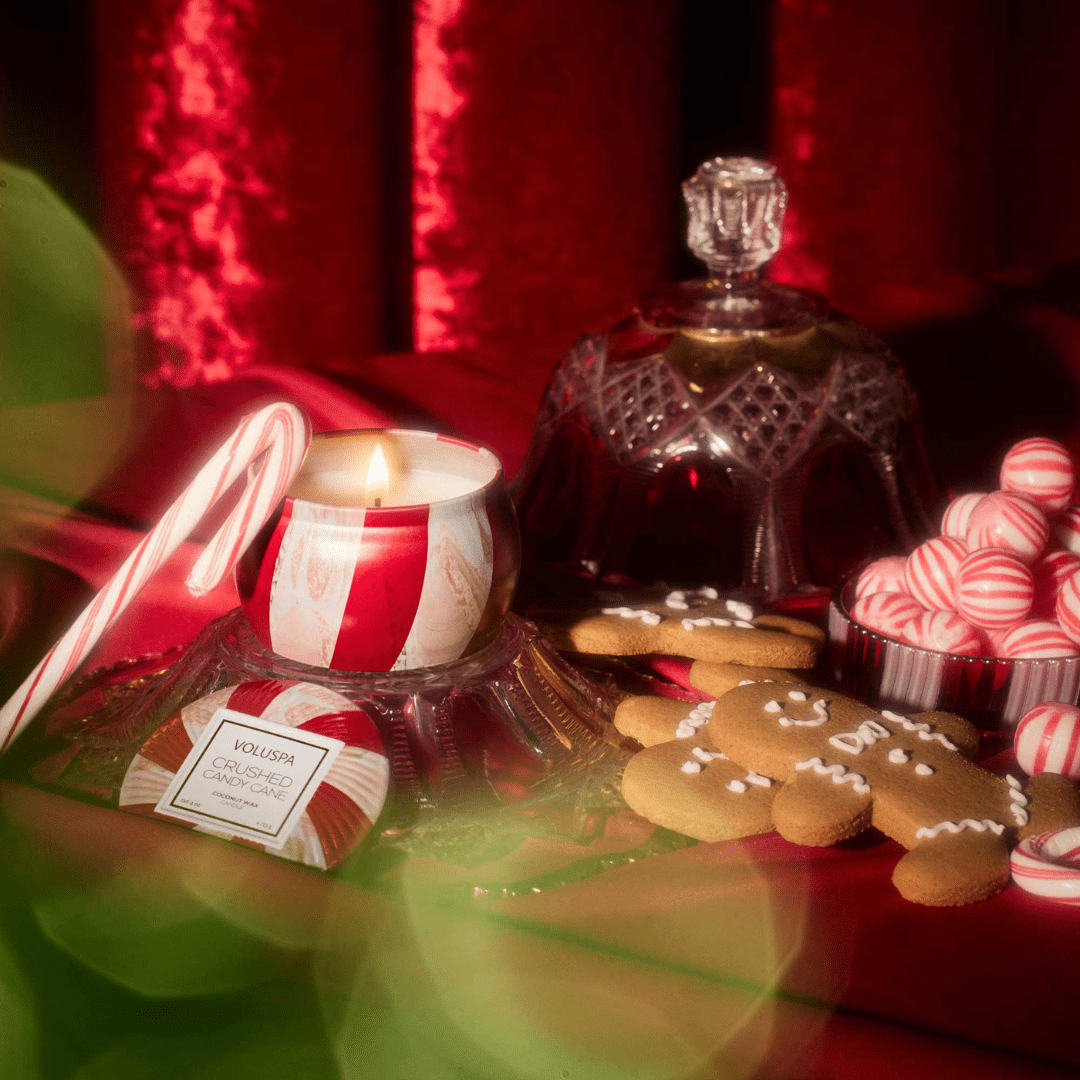 Voluspa Mini Tin Candle - Crushed Candy Cane - Voluspa