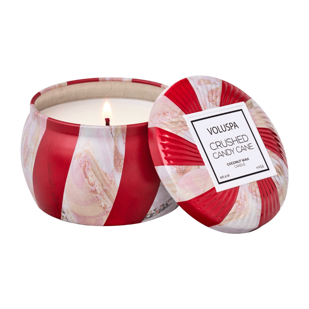 Voluspa Mini Tin Candle - Crushed Candy Cane - Voluspa