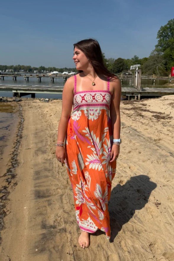 Walker and Wade Giselle Dress - Orange Palm - Walker and Wade