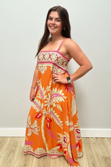 Walker and Wade Giselle Dress - Orange Palm - Walker and Wade
