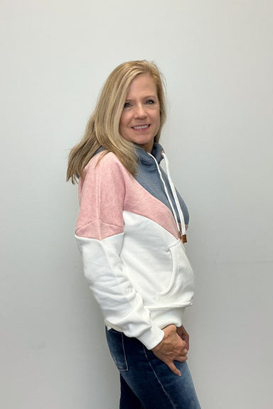 Wanakome Ariel Colorblock Hoodie - Heather Pink Mix - Wanakome