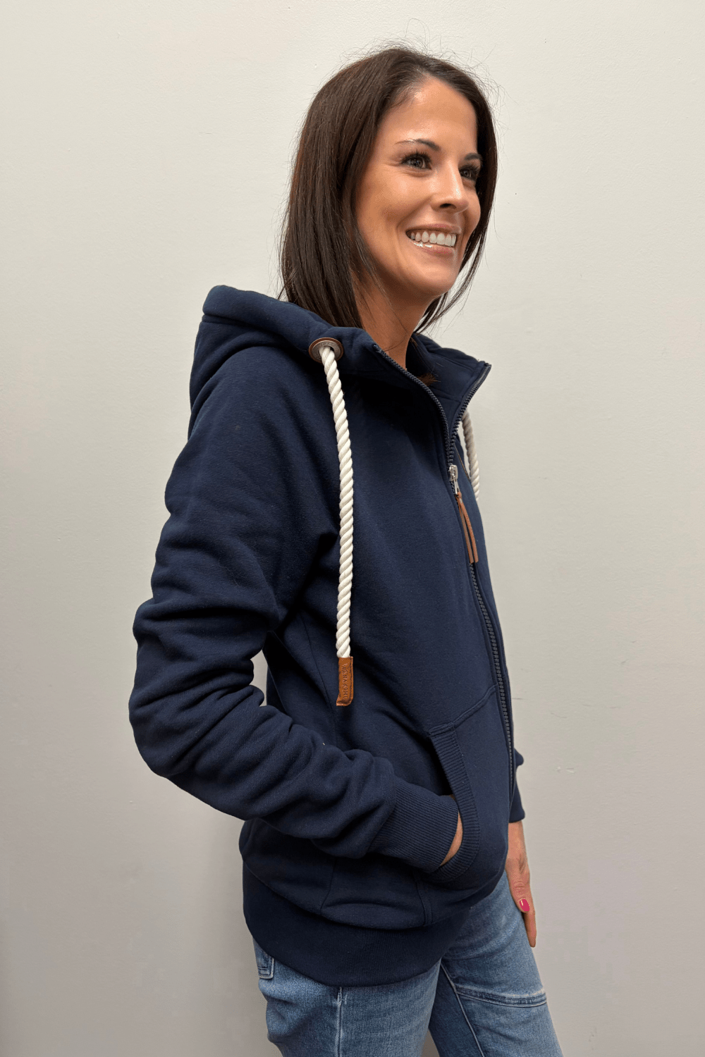 Wanakome Hera Full-Zip Hoodie Oxford Blue - Wanakome
