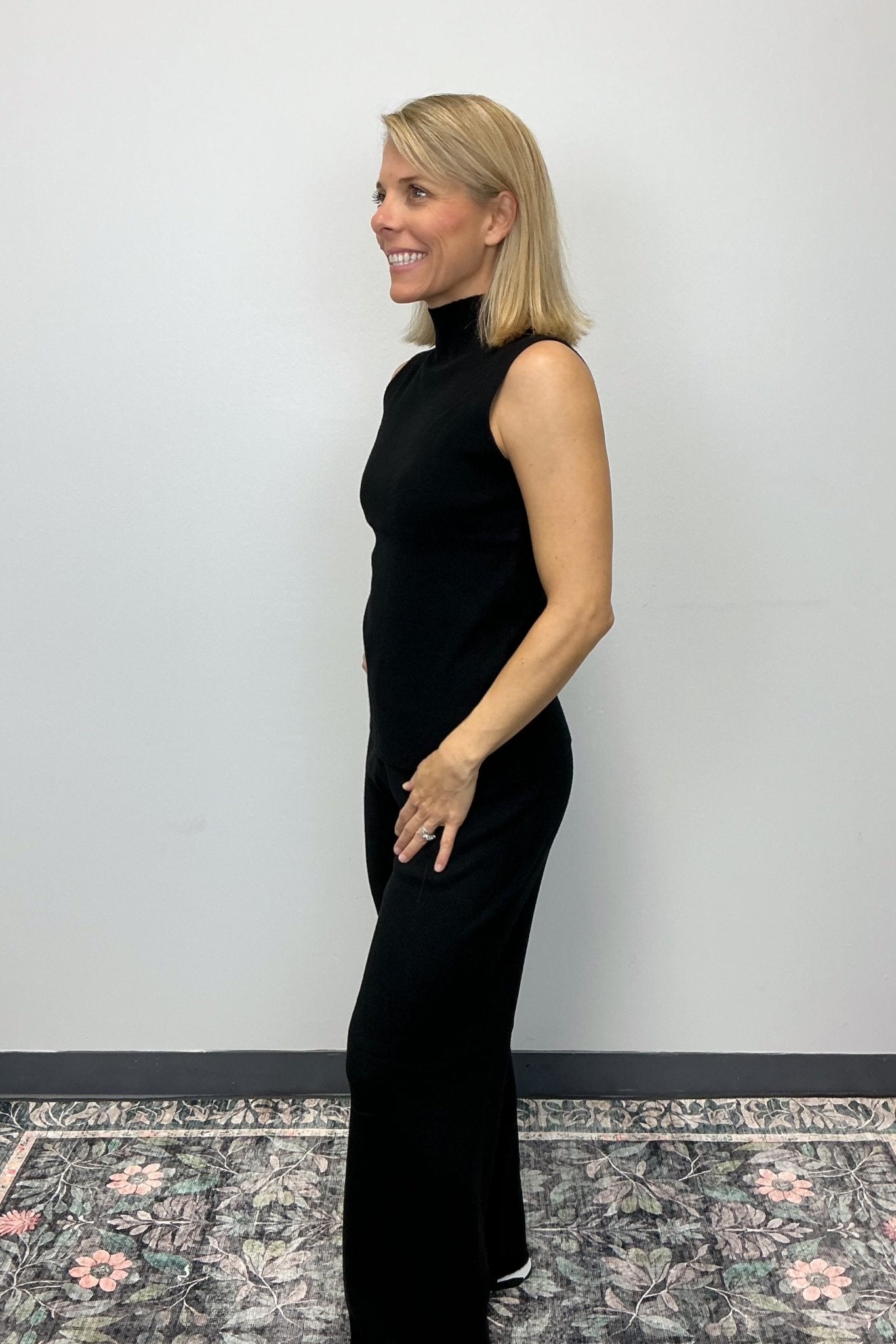 Warm Ribbed Wide Leg Knitted Pant - Very Moda