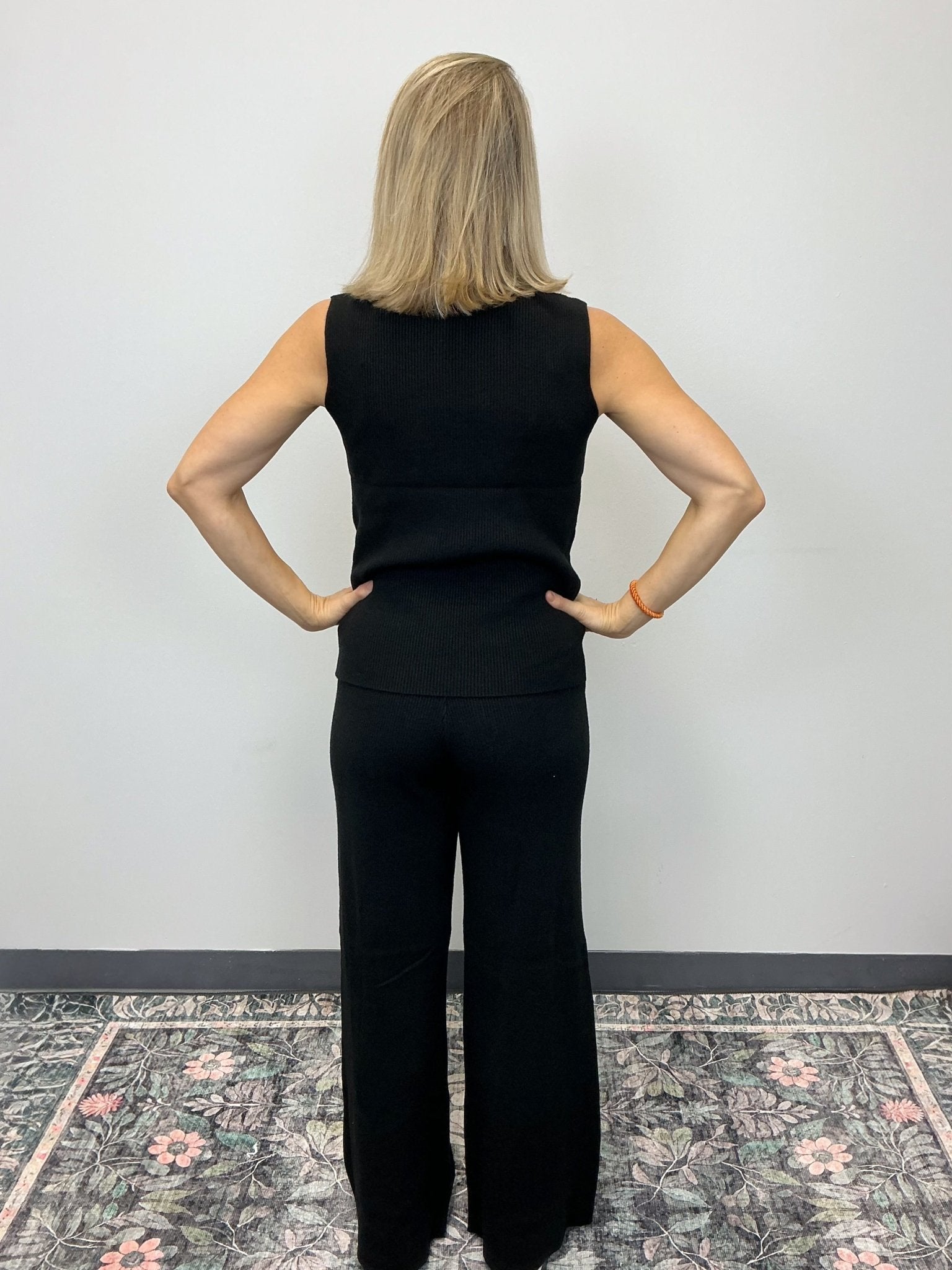 Warm Ribbed Wide Leg Knitted Pant - Very Moda