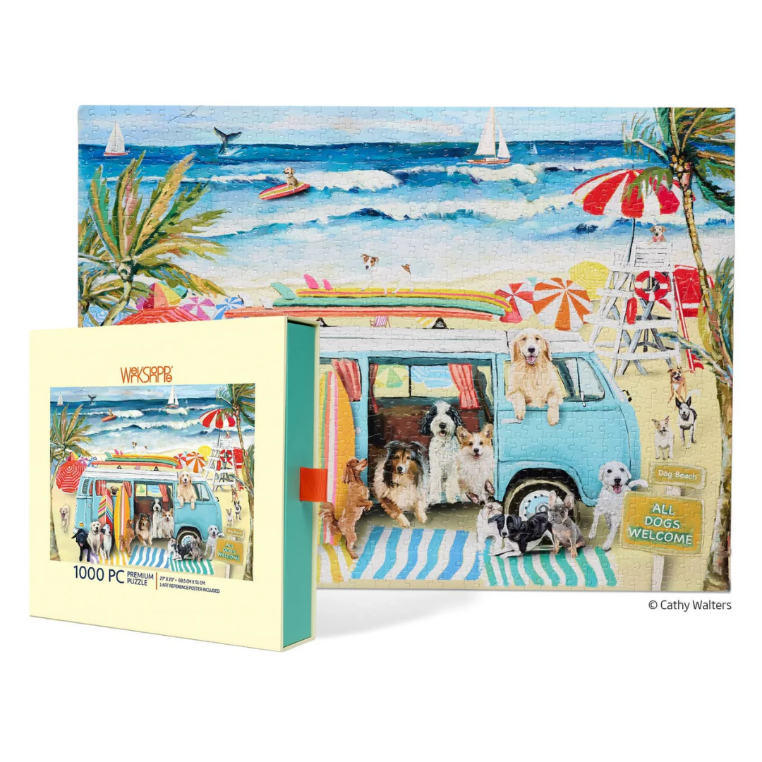 WerkShoppe Doggie Surf School- Jigsaw Puzzle - WerkShoppe