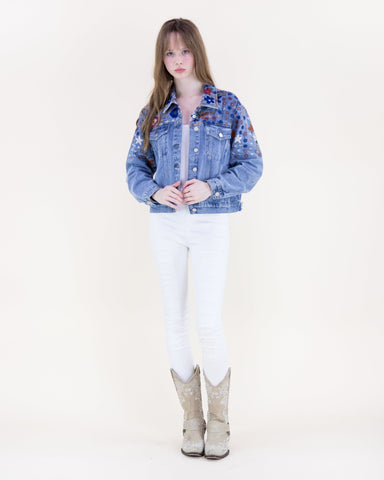 Wildflower Denim Jacket - Denim - Very Moda