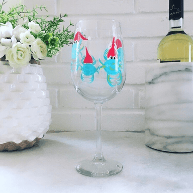 Wine by Design Hand - painted Santa Crab Wine Glass - Wine By Design