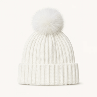 Wool Blend Ribbed Knit Beanie - Very Moda