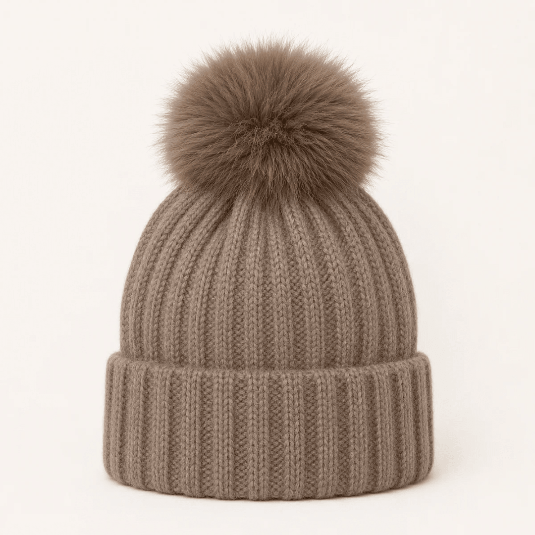 Wool Blend Ribbed Knit Beanie - Very Moda
