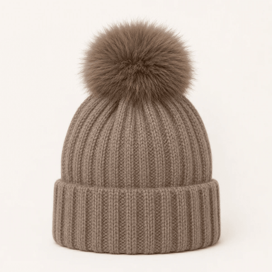 Wool Blend Ribbed Knit Beanie - Very Moda