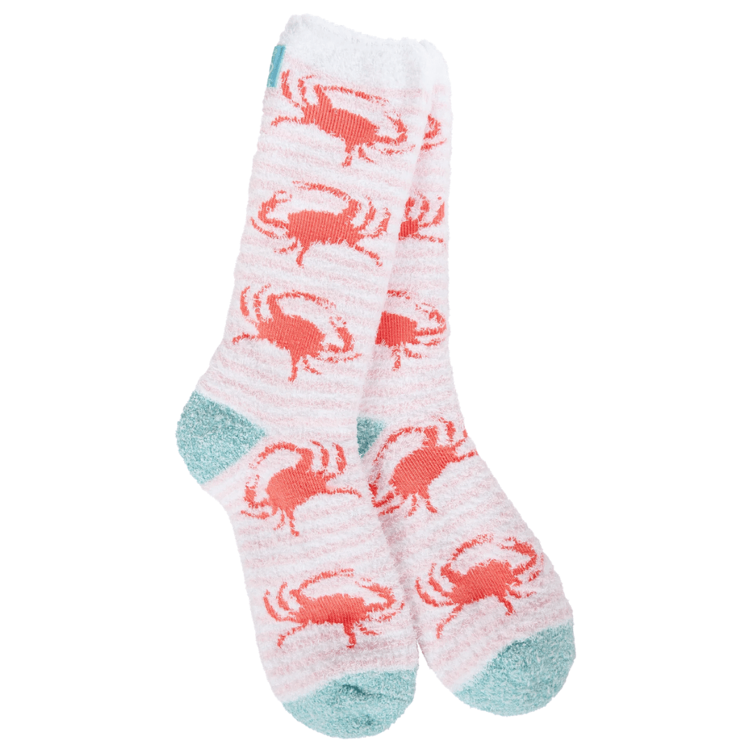 World's Softest Cozy Crew Socks - Crab Stripe - World's Softest