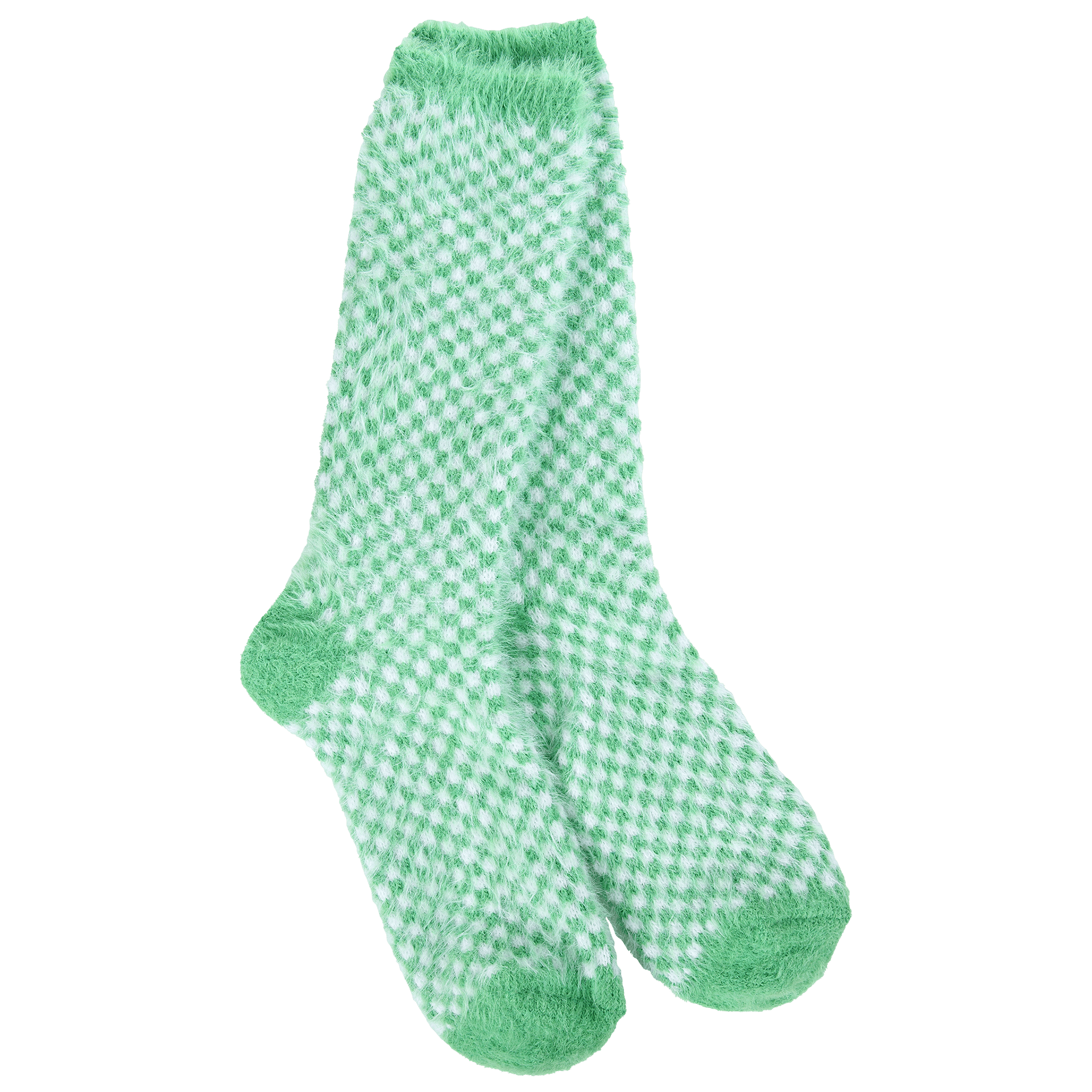 World's Softest Feather Crew Socks - Green Check - World's Softest