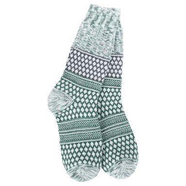 World's Softest Holiday Gallery Textured Crew Socks - Spruce Multi - World's Softest