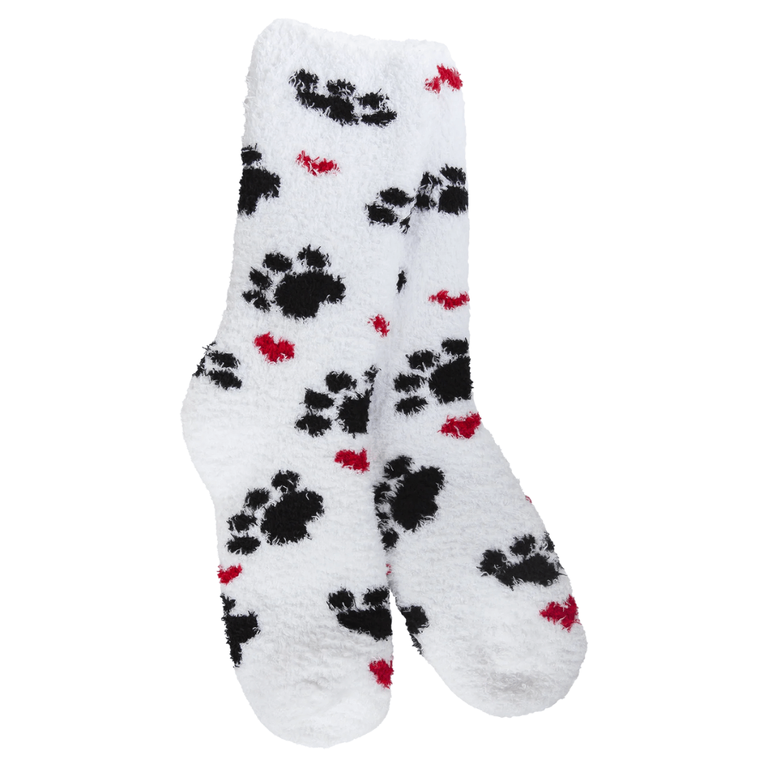 World's Softest Holiday Knit Pickin' Fireside Cozy Crew Socks - Puppy Love - World's Softest