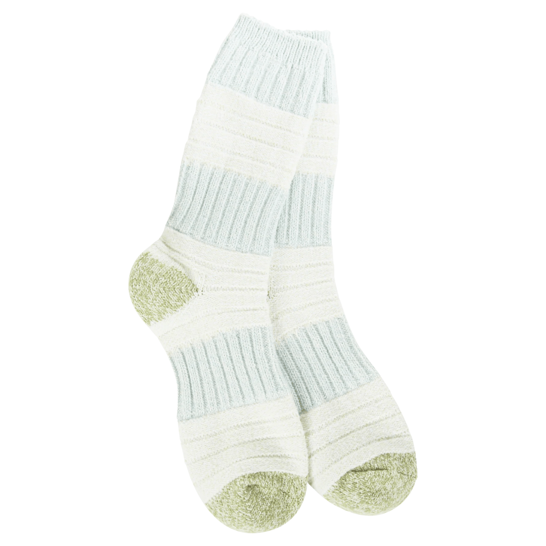 World's Softest Patch Crew Socks - Green/Blue - World's Softest